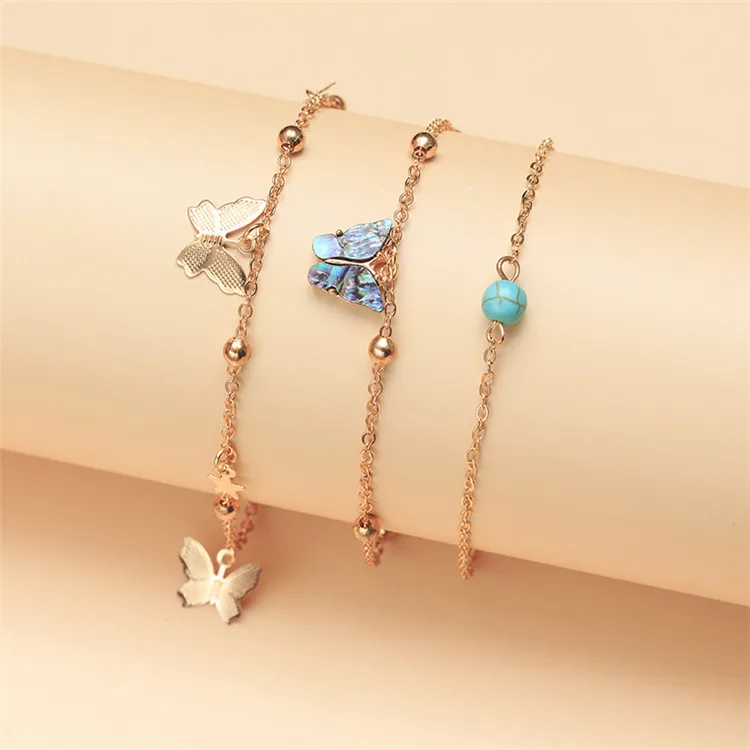 

High-Quality Butterfly Anklet Abalone And Pine Stone Foot Ornaments Women Jewelry Anklet
