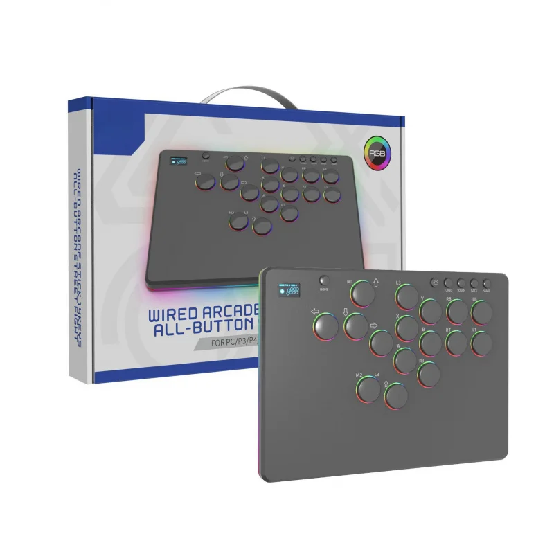 Новый CEYYOR 2026 года, 14-кнопочный аркадный джойстик Hitbox с RGB-подсветкой, программируемыми макросами и настраиваемыми кнопками для файтинг-игр SF6. (art.: 3920dbd37487b) - 3920dbd37487b