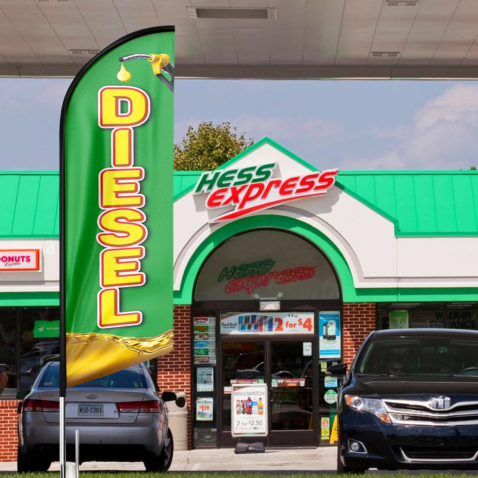 FSFLAG 1 шт. 8 футов флаг с дизельным пером комплектом столбов и наземным шипом