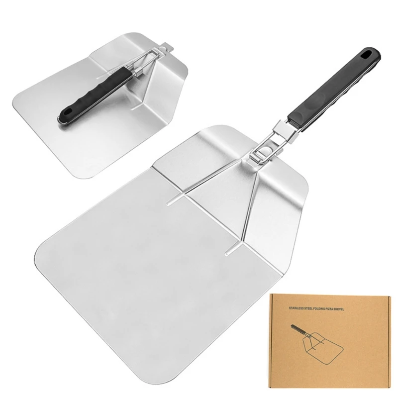 

Stainless Steel Pizza Peel Shovel Spatula 21inch Folding Cake Cheese Lifter Paddle Baking Tray with Long Handle 367A