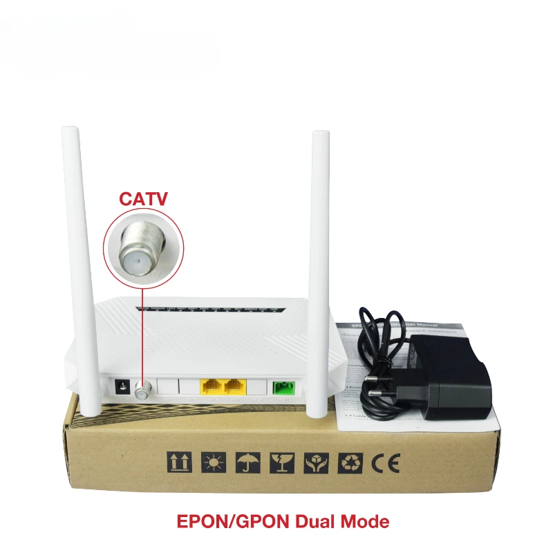 

China suppliers shenzhen wifi 2 lan catv onu gigabit onts 1ge 1fe brand new xpon onu 2ports wifi onu