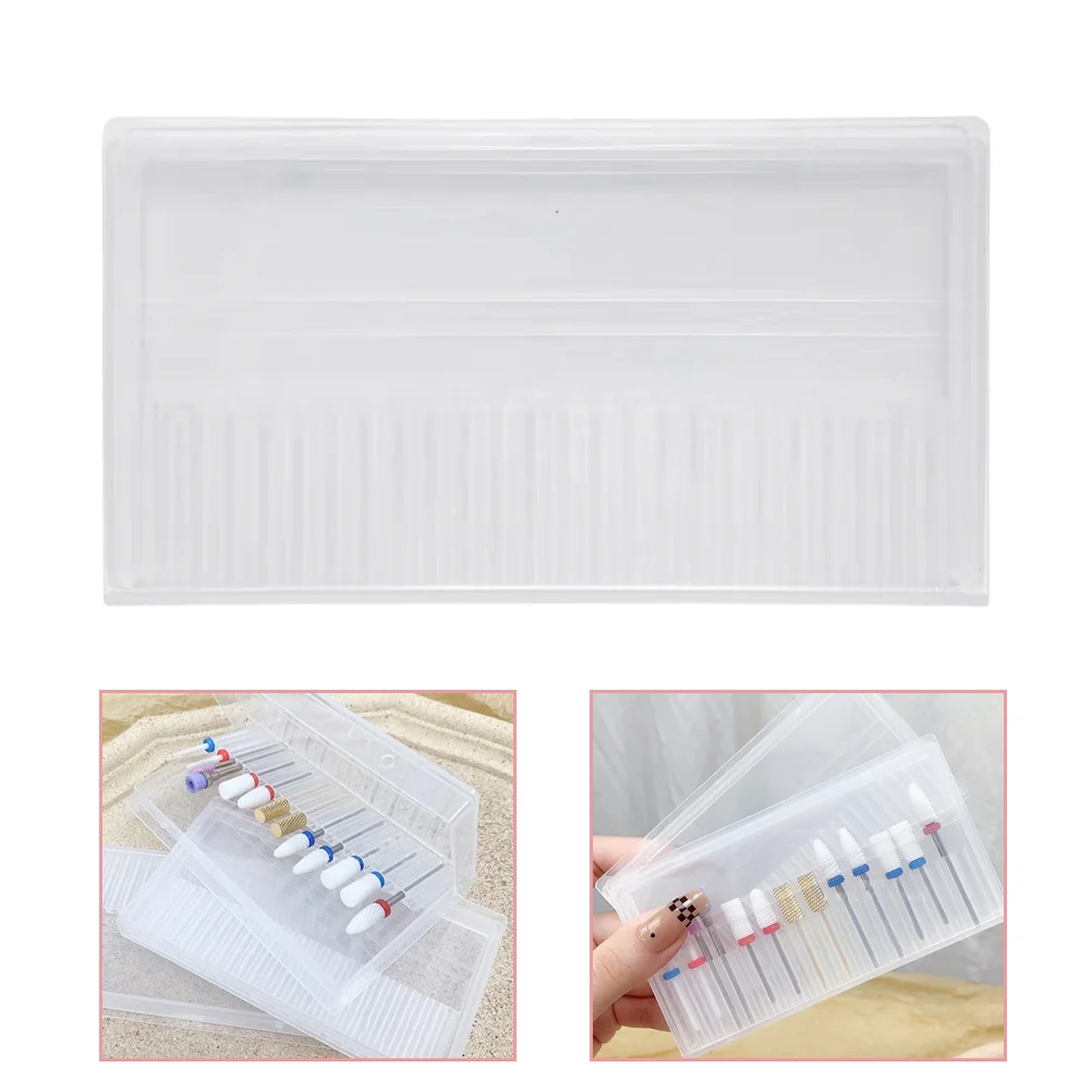 

2Pcs Nail Grinding Head Display Box Useful Nail Grinding Head Storage Box