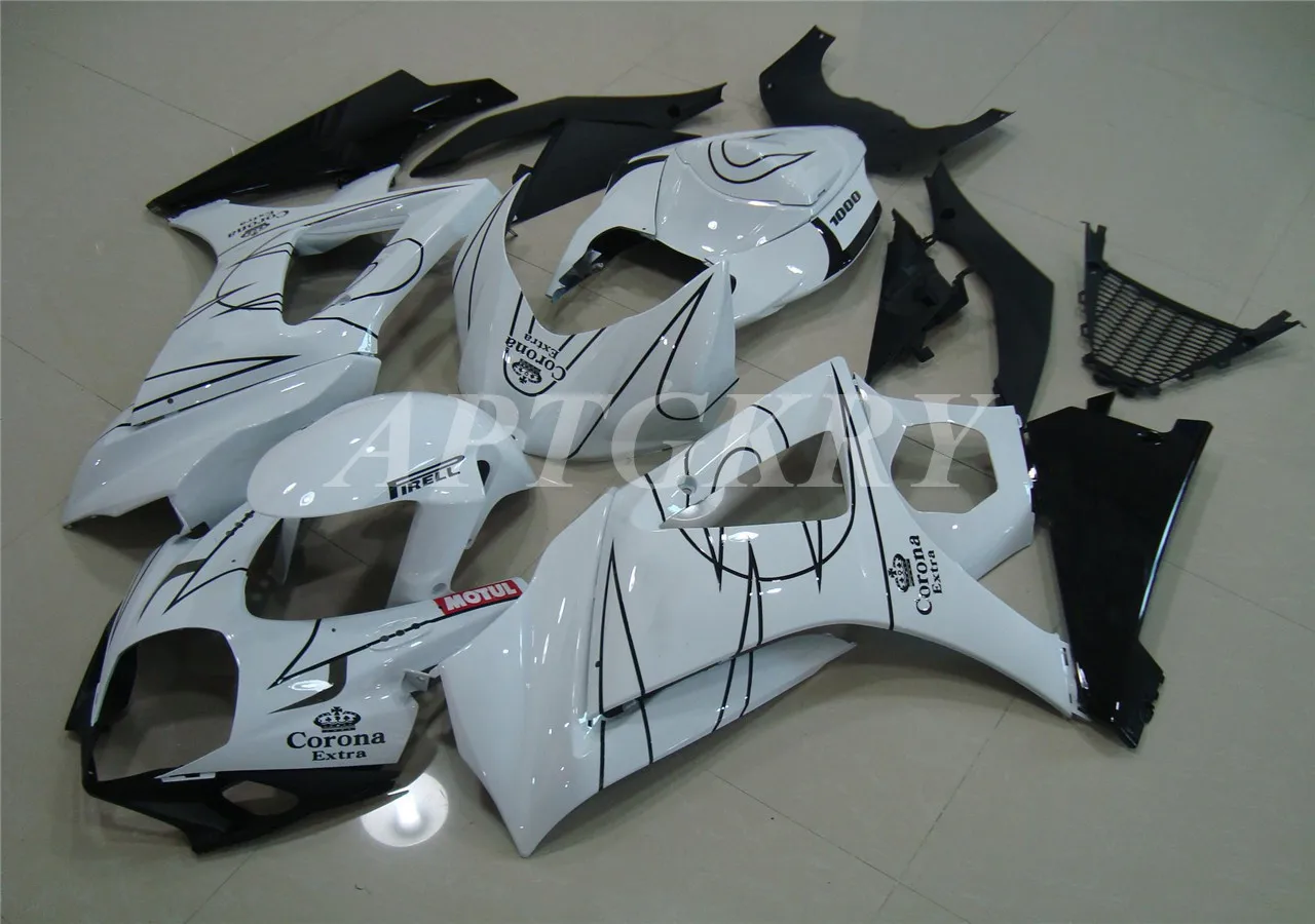 

New ABS Plastic Shell Motorcycle Fairing kit Fit For Suzuki GSXR1000 K7 2007 2008 07 08 GSXR1000 Custom White Black