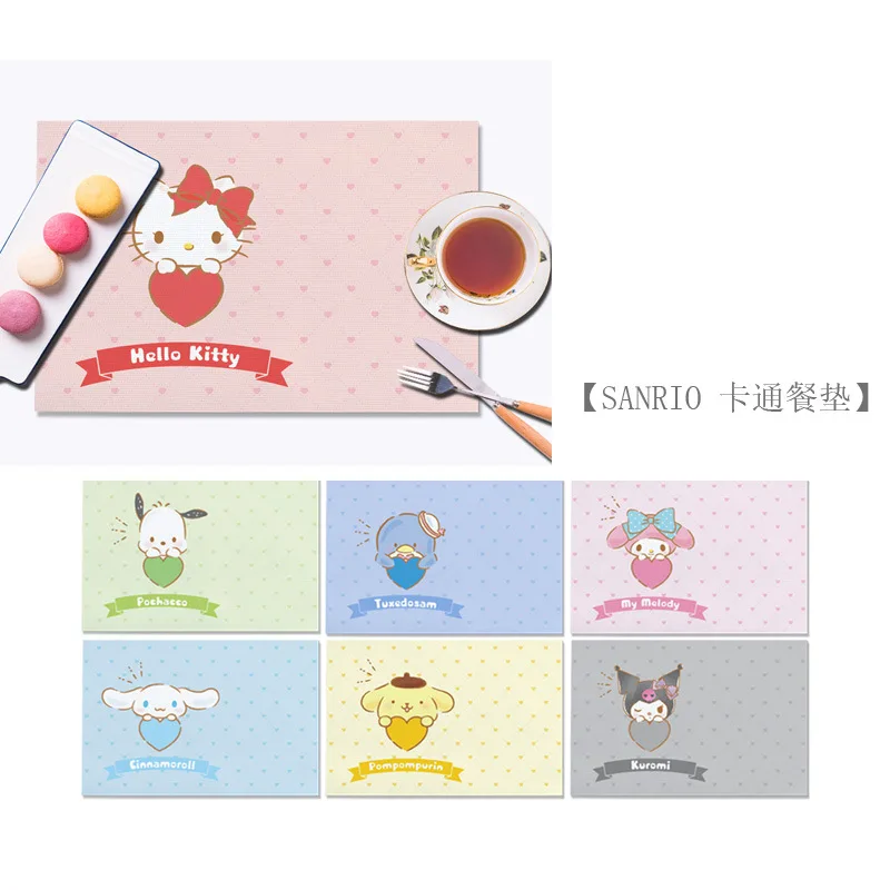 

30 см Sanrio кавайная мультяшная подстилка, изоляционный коврик, антибликовый Настольный коврик, скатерть Kuromi Cinnamoroll Mymelody, аниме, игрушка в пода...