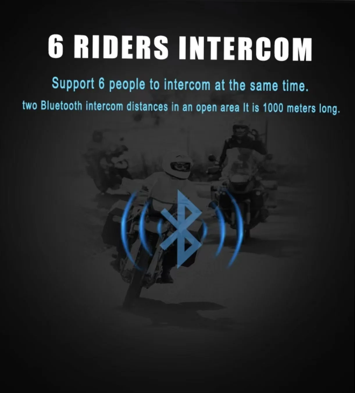 Фото Мотоциклетный шлем Bluetooth Intercom MaxTo M2C для 6 человек №4