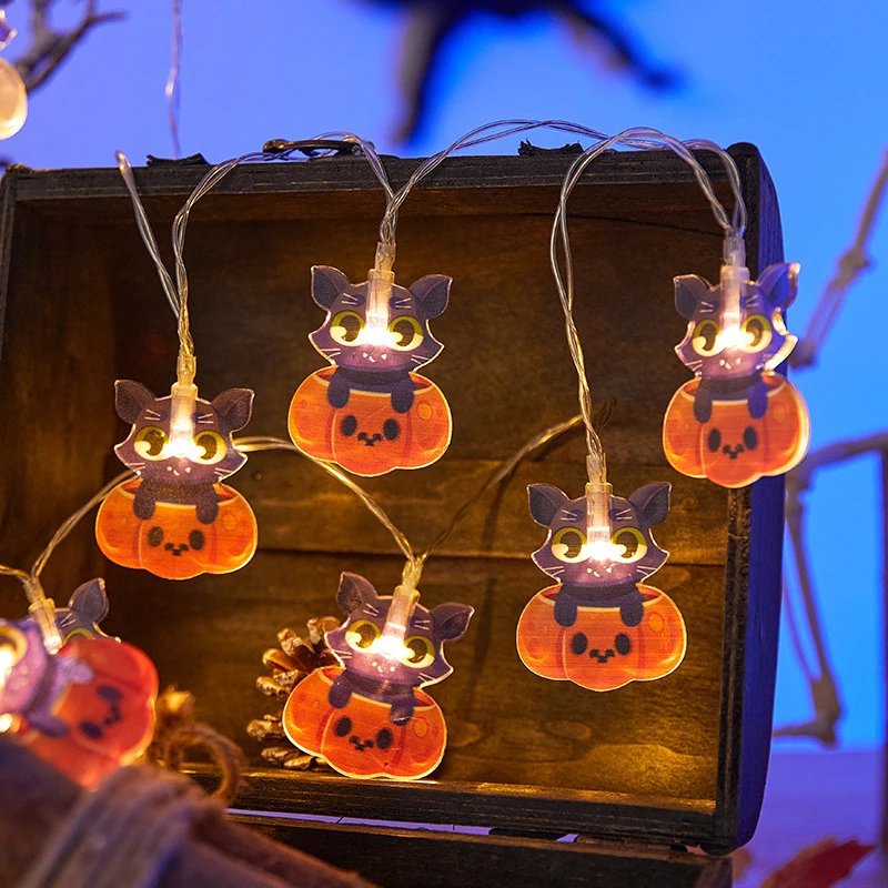Хэллоуин тыква гирлянды летучая мышь паук на батарейках для улицы вечеринка