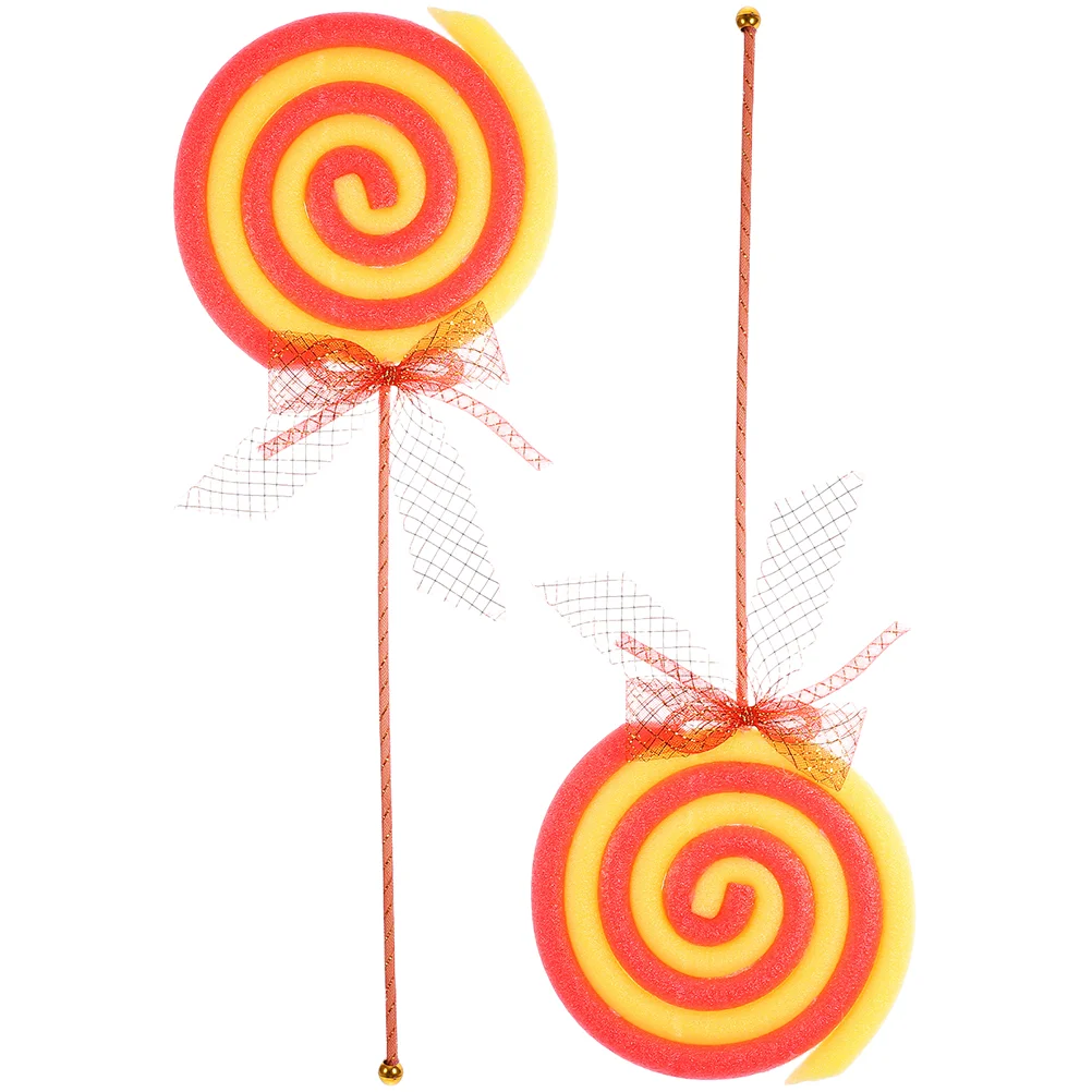 

2 Pcs Lollipop Model Photography Prop Lollipops Scene Adornment Wedding Decorations Decorate Decorative Fake Candy