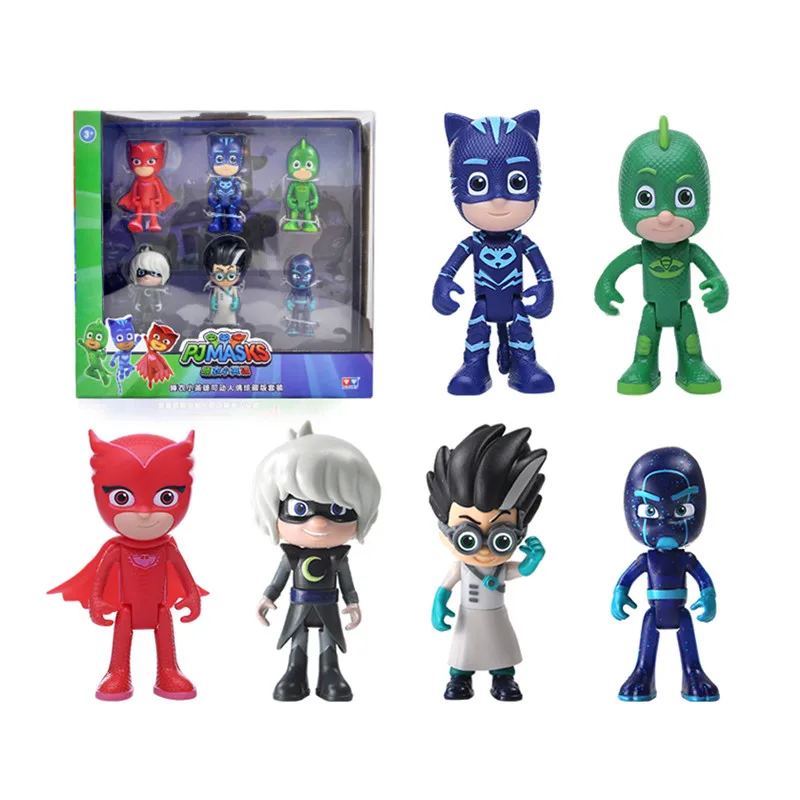 

Original Box PJ Masks Action Figure Toy Dolls Superhero Catboy Owlette Gekko Night Ninja Romeo Luna Girl Anime Model Kids Gift