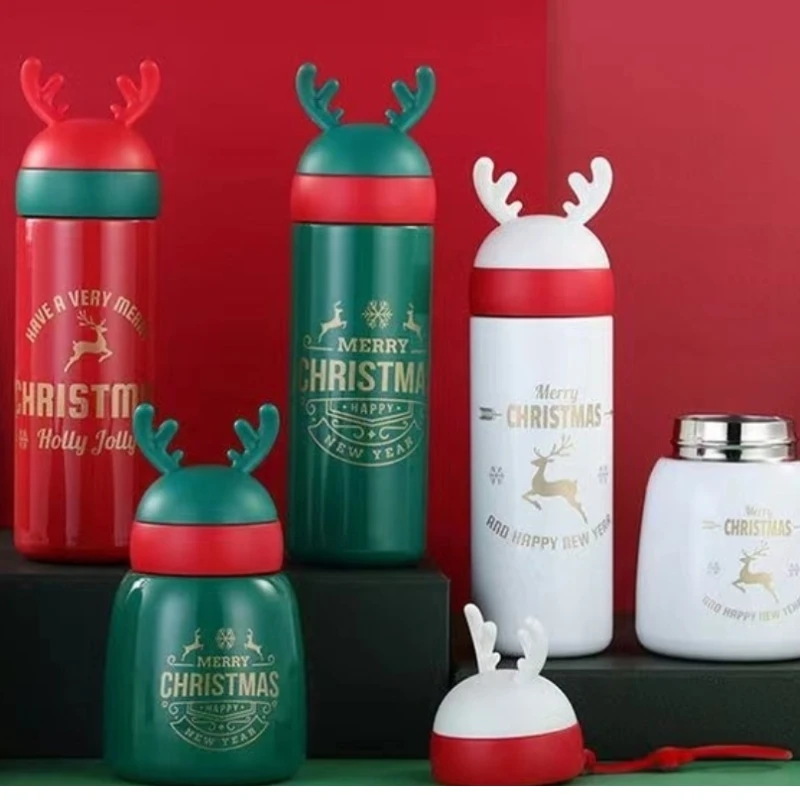 

Christmas elk thermos cup