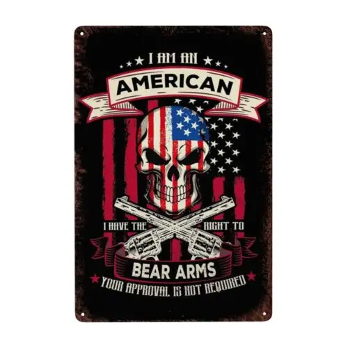 Bugana I Am American есть право нести руки винтажный металлический знак 8x12