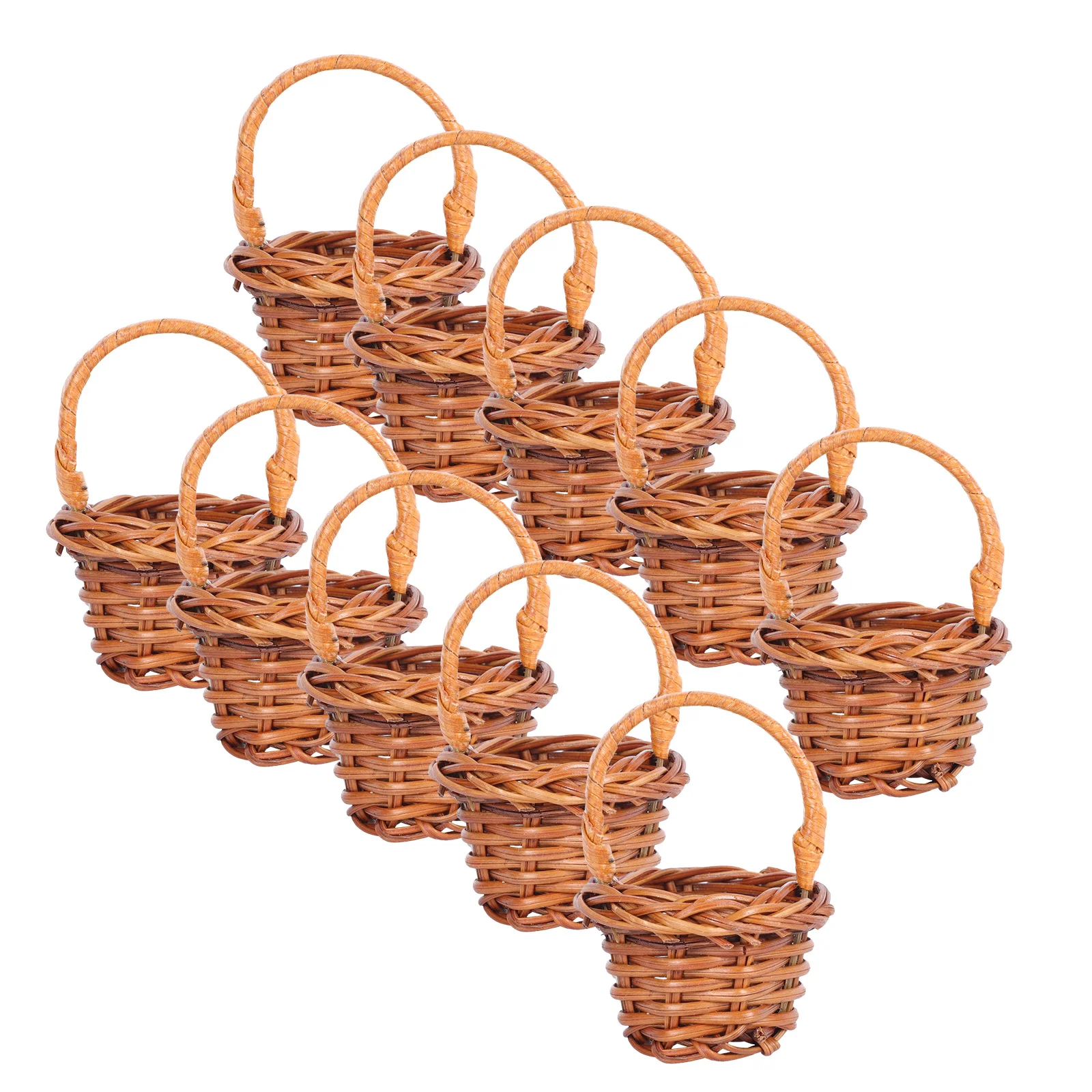 

Basket Mini Baskets Flower Wicker Woven Miniature Rattanpicnic Smallfruitstorage Handle Tiny Wedding Favors Party Willow Girl