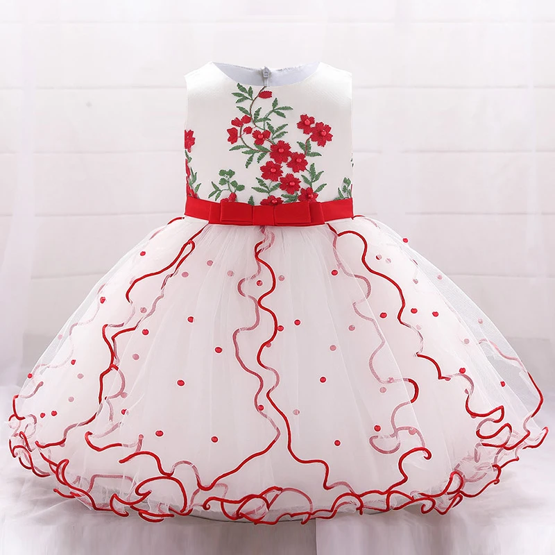 

Baby Girl Dress 1 Year Birthday 3 6 9 12 18 24 Months Toddler Kids Clothes Flowers Christening Gown Princess Infant Party
