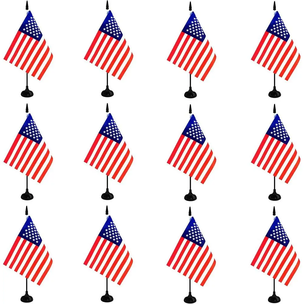 Горячий с черным твердым столбом и подставкой. Настольный флаг. Мини-стол.