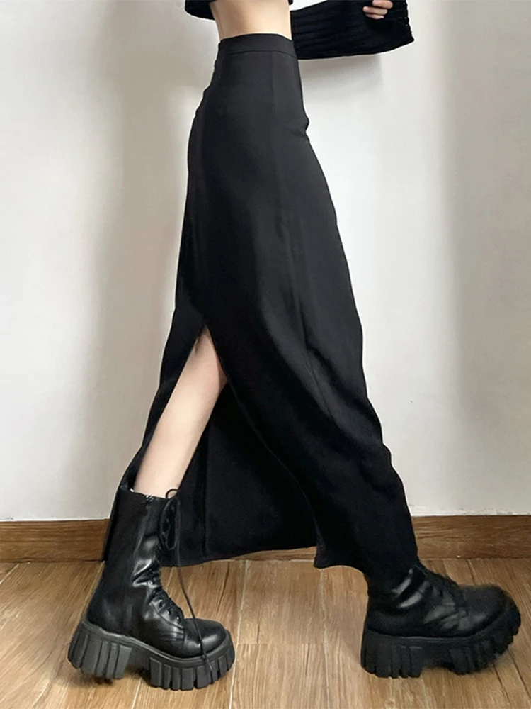 

Юбка Женская средней длины на молнии, элегантная винтажная Классическая уличная одежда во французском стиле, с завышенной талией и разрезо...