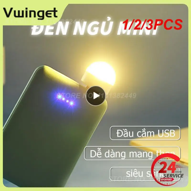 

1/2/3PCS Mini Portable LED Night Light 5V 1.2W Super Bright Book Light Eye Protection Reading Lamp For Power Bank PC Laptop