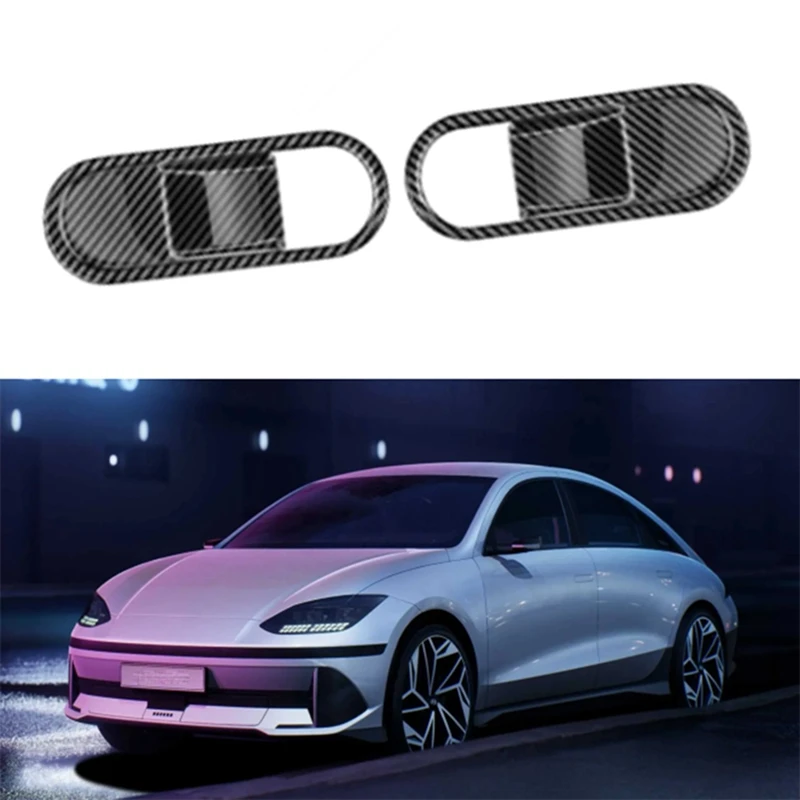 Фото Carbon Fiber Back Row Window Glass Lifting Switch Buttons Decoration Cover For Hyundai IONIQ 6 2022-2023 Low Version №3