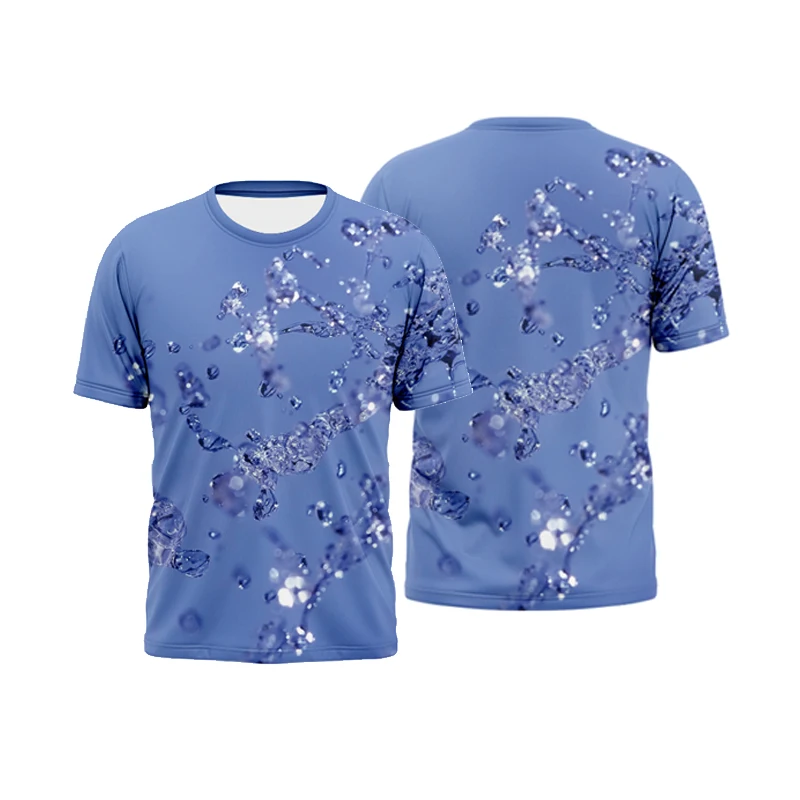 

2021 fashion casual T-shirt 3D water drop graphic round neck short-sleeved T-shirt comfortable and loose for men and women