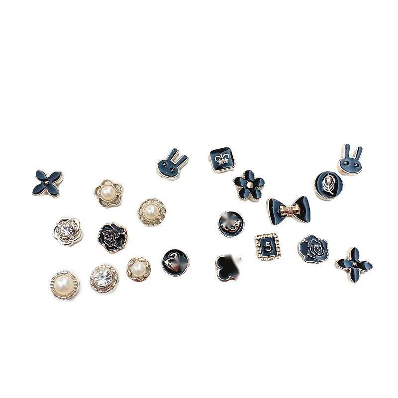 Simple Korean Ins Seamless Brooch Buttons Suit Anti Exposure Pins Cute Small Geometric Pearls Brooches Buckles 10pcs/set |