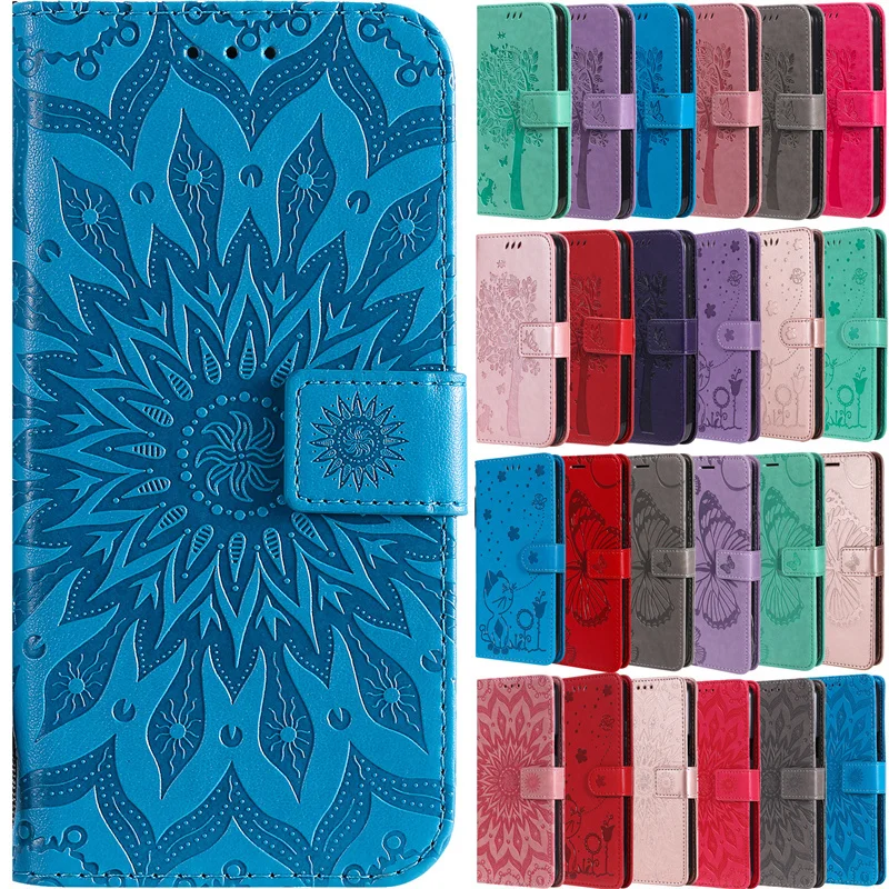 Флип-чехол для Honor Magic4 Lite женский кожаный чехол-книжка с тисненым котом деревом