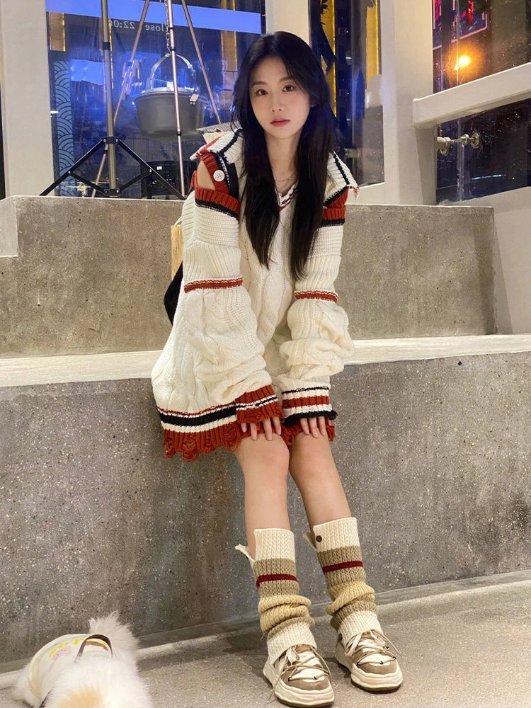 Женский Повседневный свитер со съемными рукавами Универсальный японский