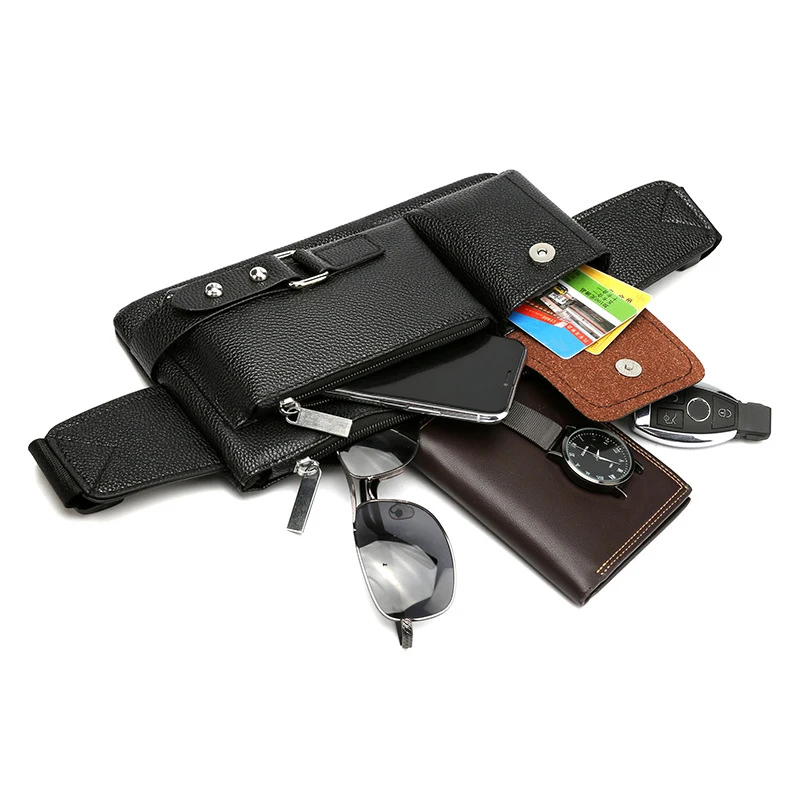 

Leather Male Belt Shoulder Bum Bags Brand Bag Pouch Men's Phone For Hip Man Waist Chest Fanny Sack Bag Male Pack