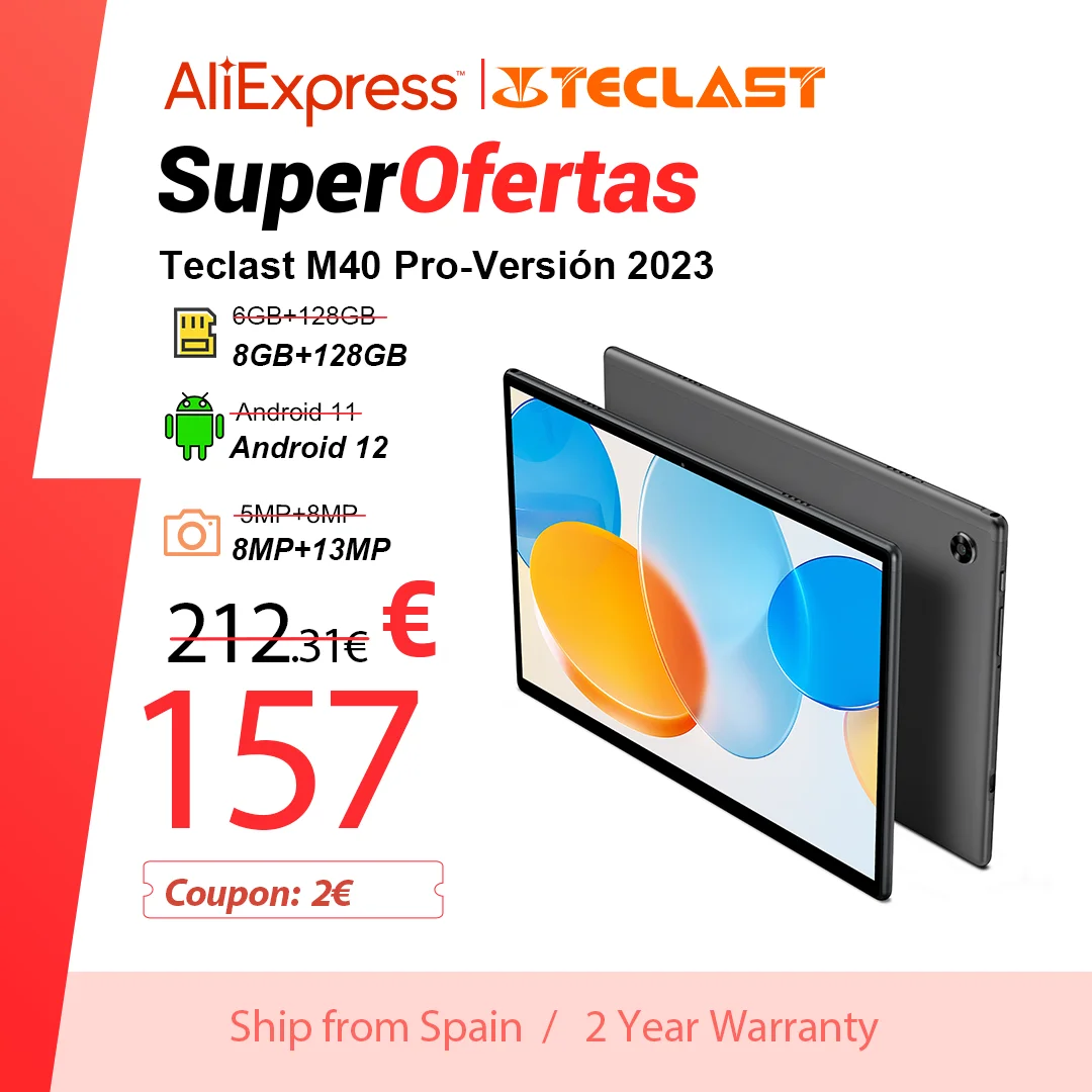 Teclast-планшет M40 Pro 8-ядерный процессор 8 ГБ ОЗУ 128 Гб ПЗУ Android 12 10 1 дюймовый Слот для