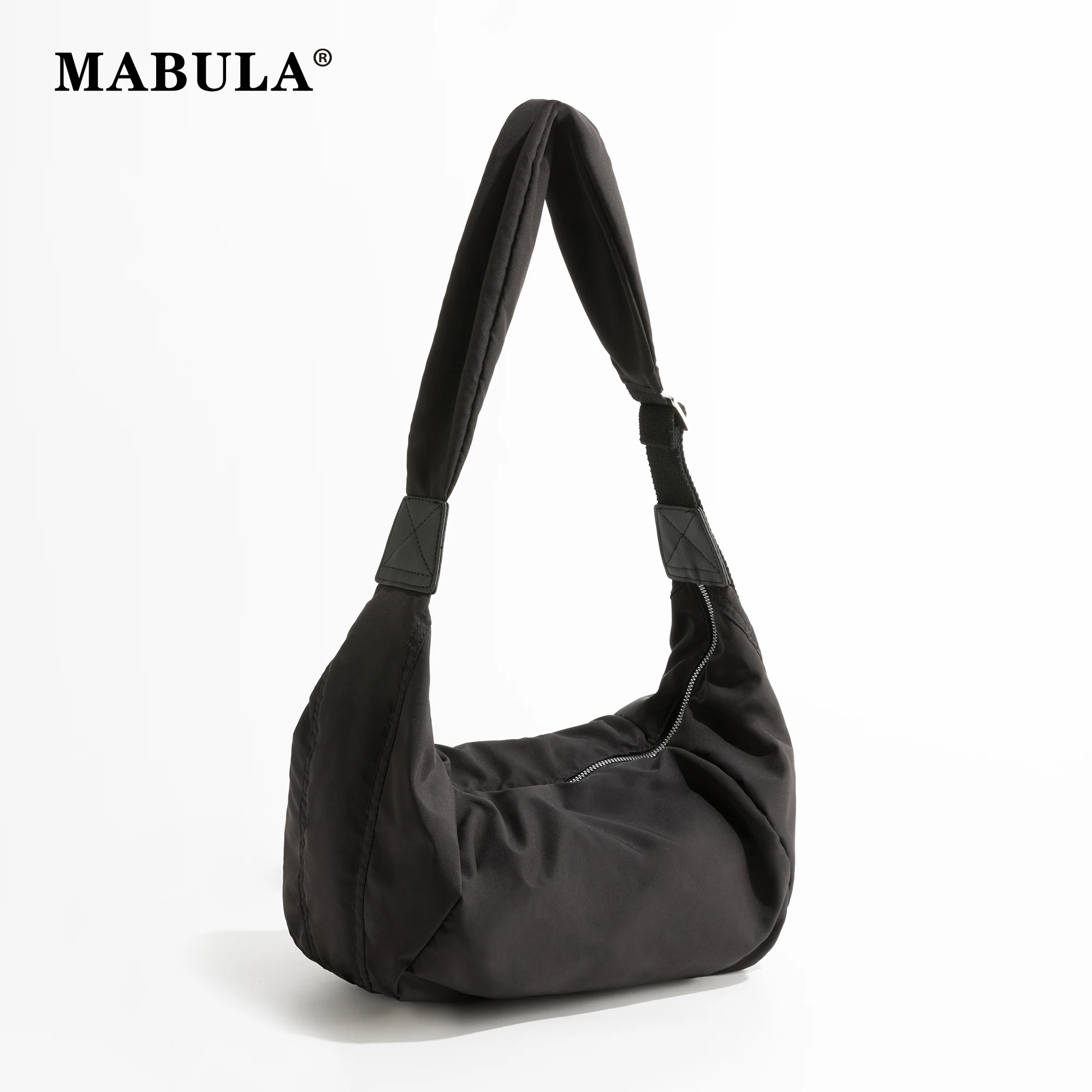 

MABULA Adjustable Strap Women Cotton Padded Shoulder Purse 2023 Simple Solid Underarm Hobo Bag Dumpling Sling Crossbody Handbag