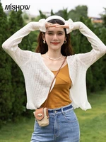 mishow thin sweater summer korean fashion solid vneck sun protection knitted cardigan casual slim long sleeve tops mxb27z0548