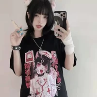 short sleeved anime kawaii clothes spring and autumn hip hop japanese female loose harajuku female t shirt girl fashion clothing