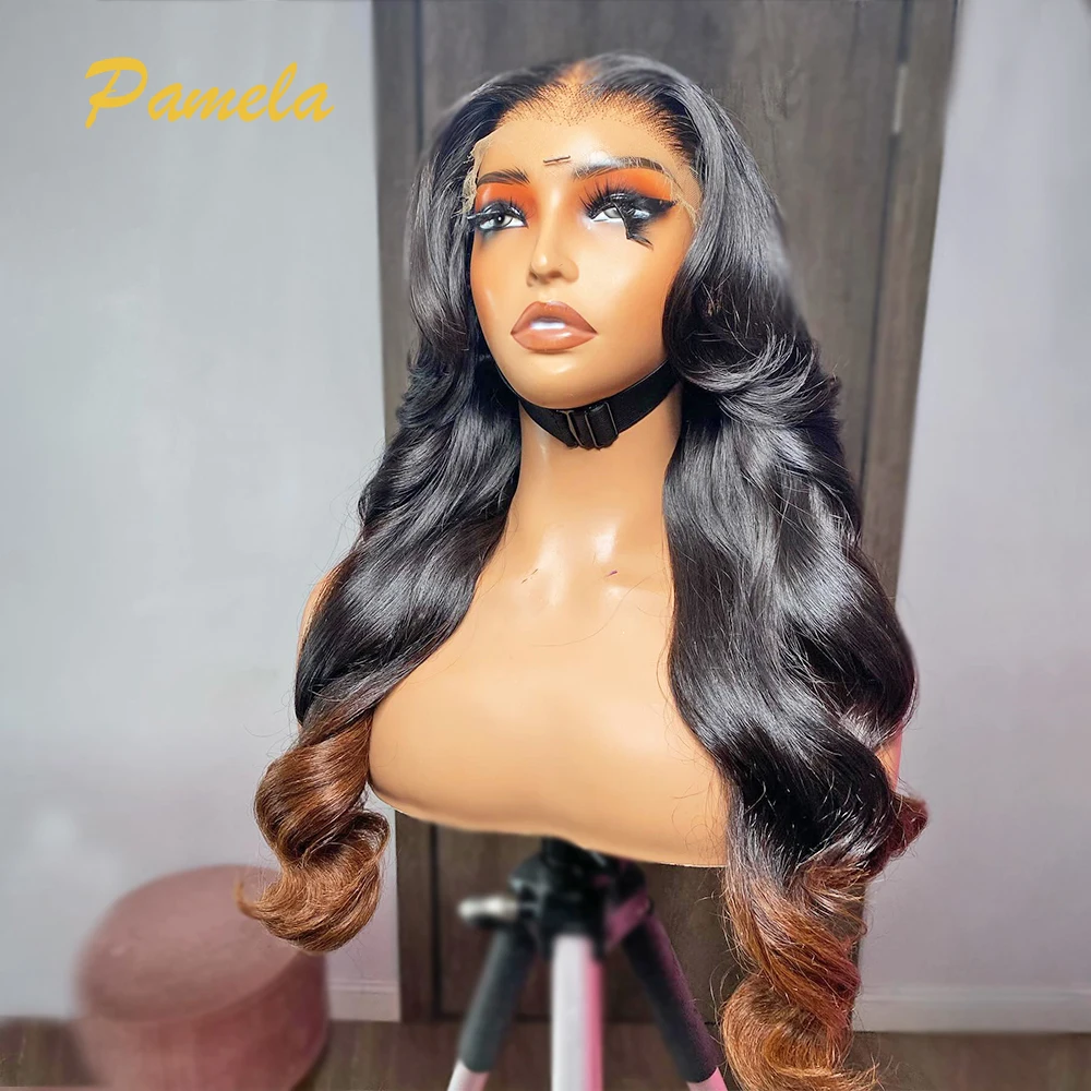 Оригинальные вьетнамские волосы Ombre 1b/4 цветные бесклеевые человеческие парики