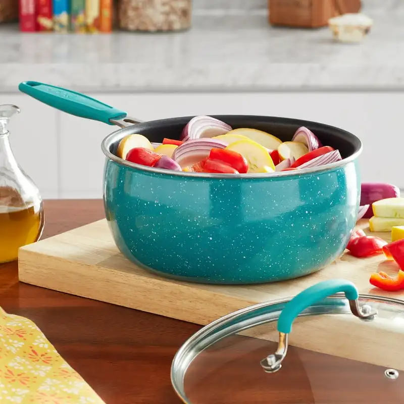 

Speckle Aluminum 3-Quart Sauce Pan, Teal