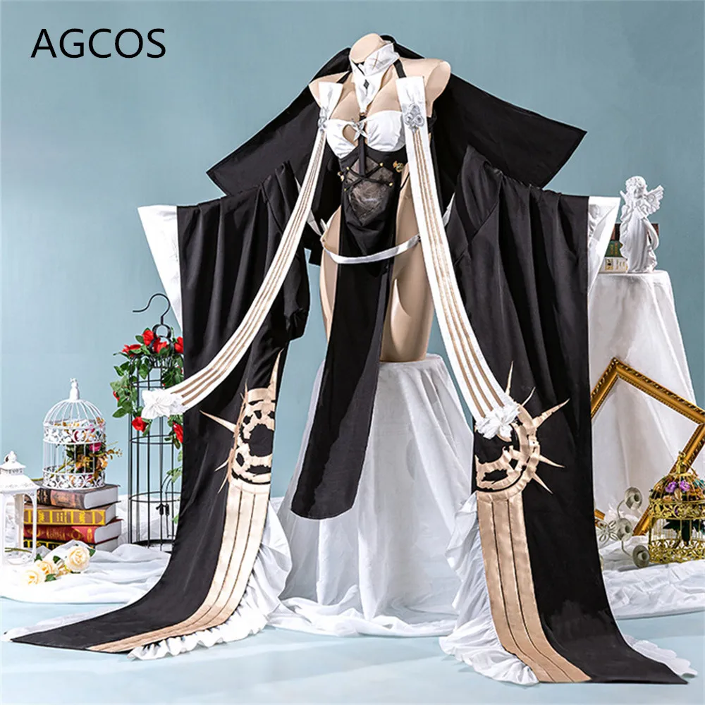 

Женский костюм для косплея AGCOS, необычный костюм монахини, Хэллоуин
