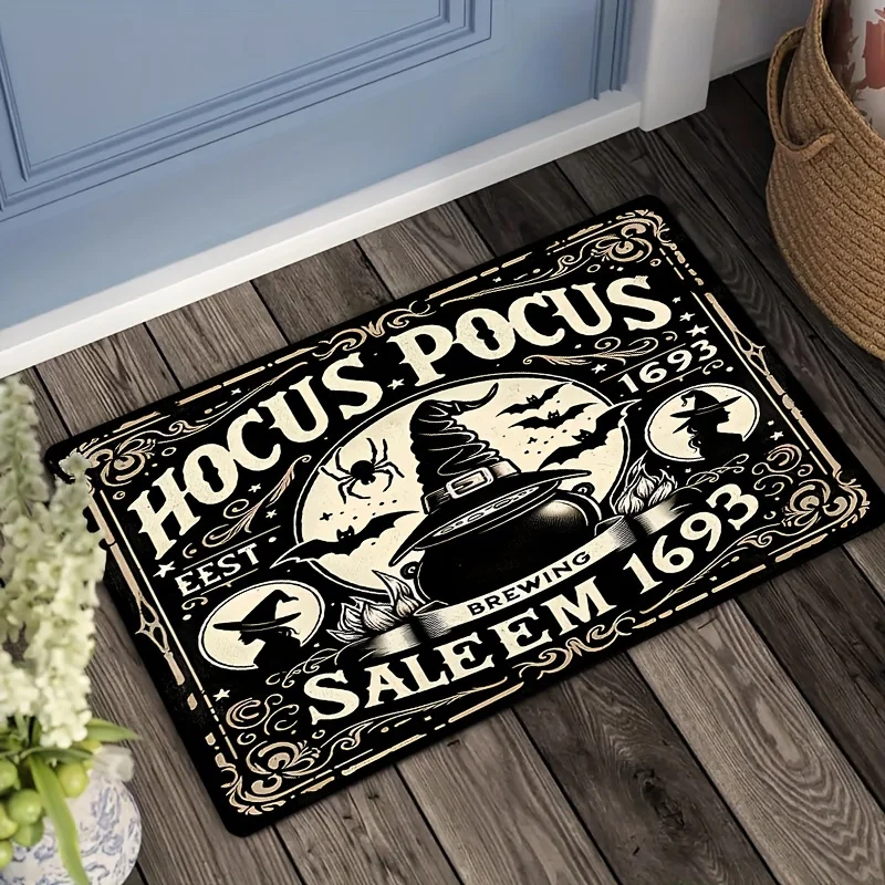 Напольный коврик с ведьмой на Хэллоуин нескользящий для гостиной ванной кухни 1693