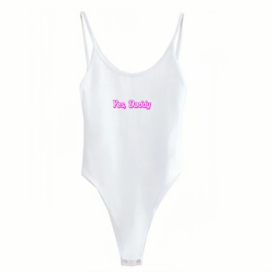 Yes Daddy Letter женские тонкие сексуальные топы боди черные белые бретели без рукавов