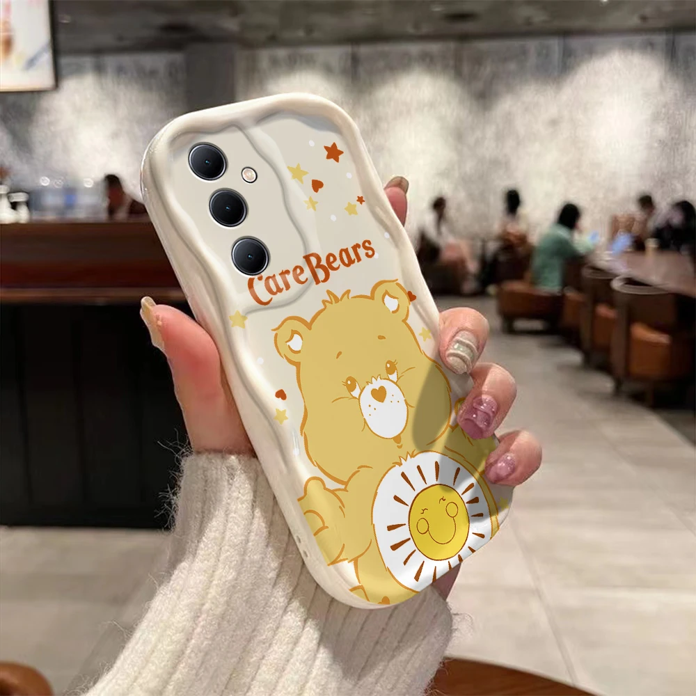 Милый чехол C-Cares с мультяшными медведями и объемными волнами для OPPO Realme 12 11 10 9 8 7i 6