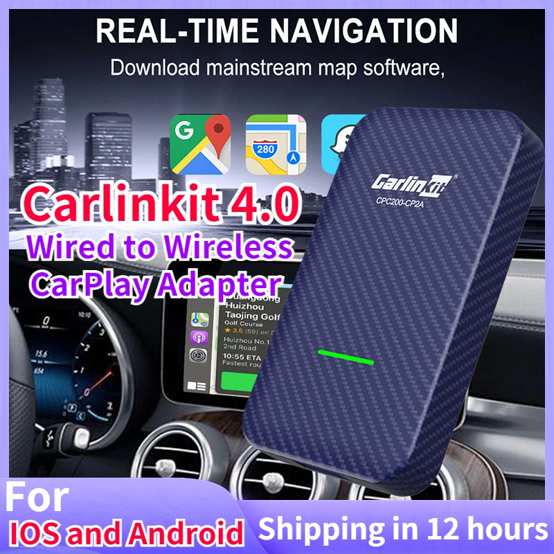 

CarlinKit 4.0 Carplay Ai Box Wired to Wireless Carplay Android Box 5G Wifi Bluetooth-compatible 5.0 Car Multimedia Player