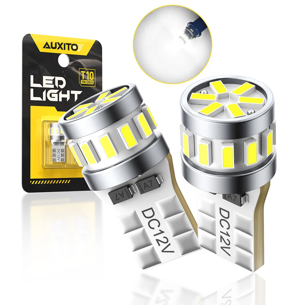 

AUXITO 2 шт. Canbus T10 W5W Светодиодный автомобильный светильник 5W5 194 168 Светодиодная лампа для внутренней карты Купольный светильник без ошибок Лампа для инструментов Янтарный 6500K Белый