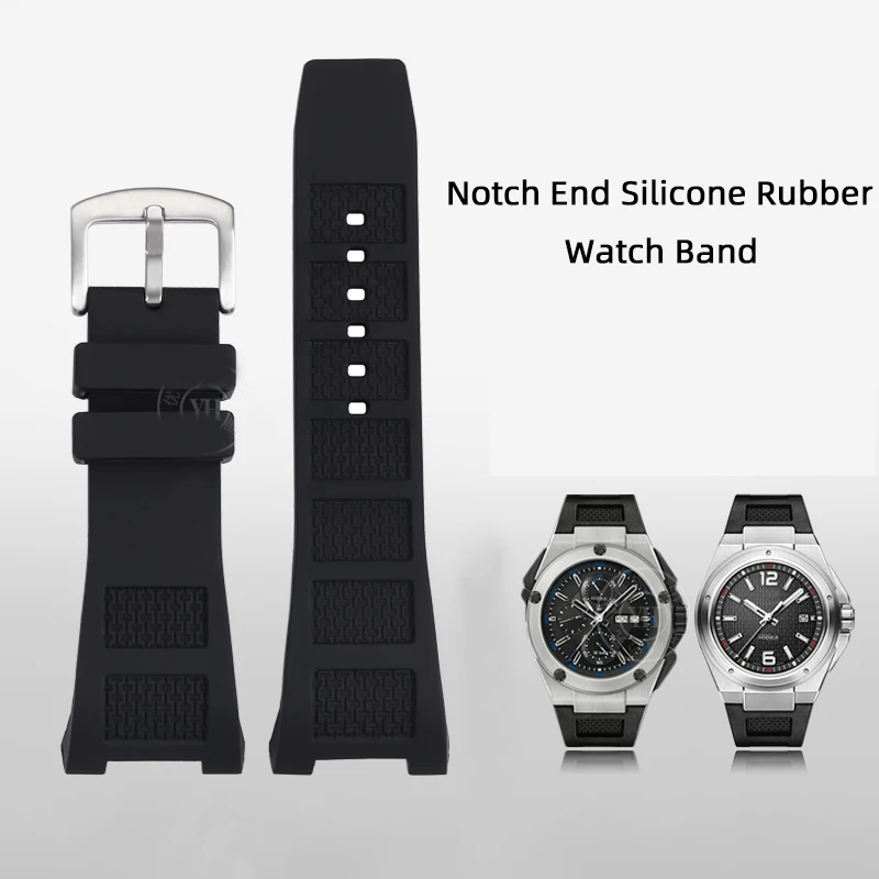 

Silicone Rubber Watch Band for IWC Ingenieur Strap for Men 30*16mm IW323601 IW323608 Waterproof Watch Strap Bracelets Pin Buckle