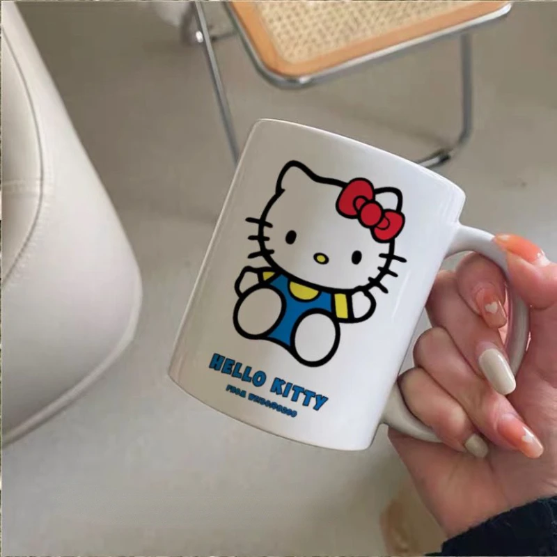 

New Hello Kitty Ceramic Mug Household Mug Cartoon Cute Creative Coffee Cup Girly Heart Ins Style Niche Simple Kawaii Water Cup