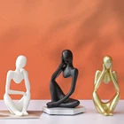 Креативная фигурка из абстрактной смолы, Скандинавский современный миниатюрный персонаж, статуя для офиса, настольное украшение, скульптура, подарок