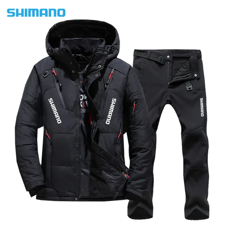 

Shimano Winter White Duck Down Fishing Clothes Thicken Thermal Coat Fishing Shirt Fishing Clothing Fishing Pants Men Hiking Suit