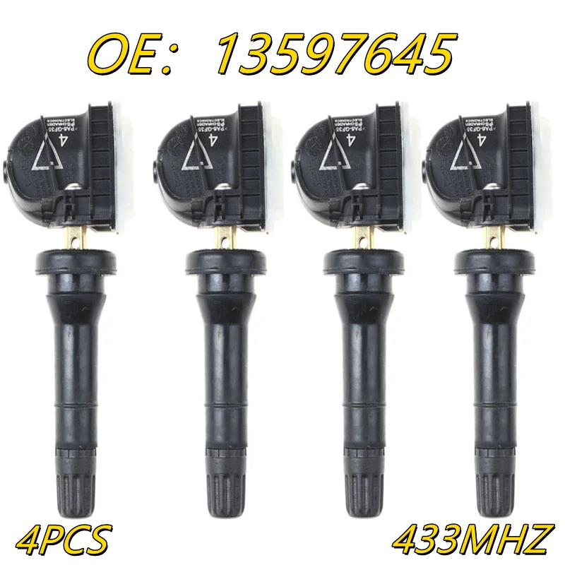 

4Pcs TPMS Tire Pressure Sensor 433MHz 13597645 Fits For Opel Insignia