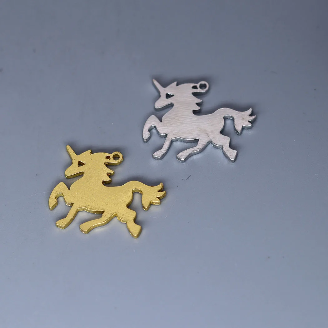 

5pcs/lot Unicorn Cartoon Animal Running Horse Charm Pendants Making DIY Stainless Steel Handmade Finding Jewelry