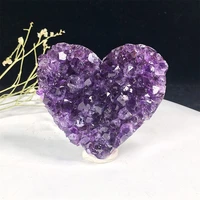 amethyst crystals and healing stones purple crystal worry rough stone heart shaped amethyst cluster healing crystal heart rocks