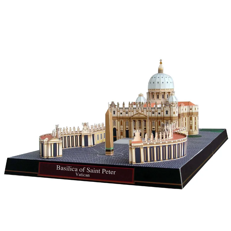 

Vatican St Peter's Cathedral Paper Model World Famous Building Model Three Dimensional Decoration Hall Artist Desktop Decoration