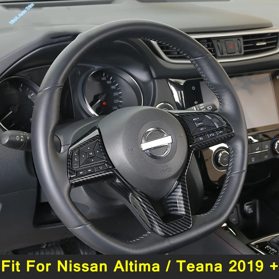 

Тюнинг автомобиля, чехол на рулевое колесо, обшивка ABS, подходит для Nissan Altima / Teana 2019-2023, внешний вид из углеродного волокна, аксессуары для интерьера