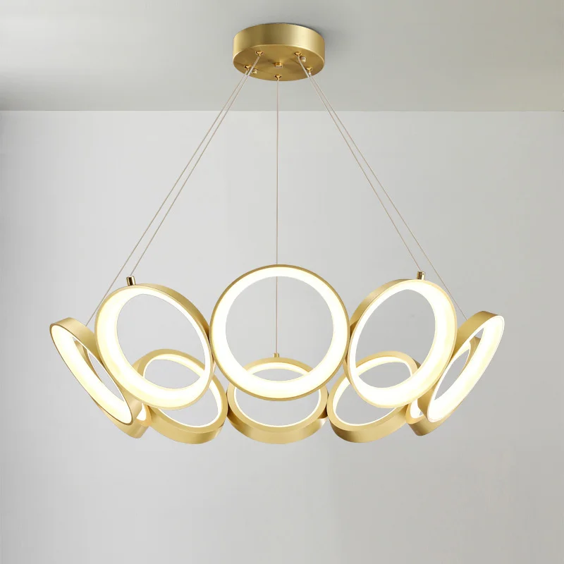 

ceiling hanging lamps led fixtures residential round iron chandelier led design lamp lustre suspension dining room