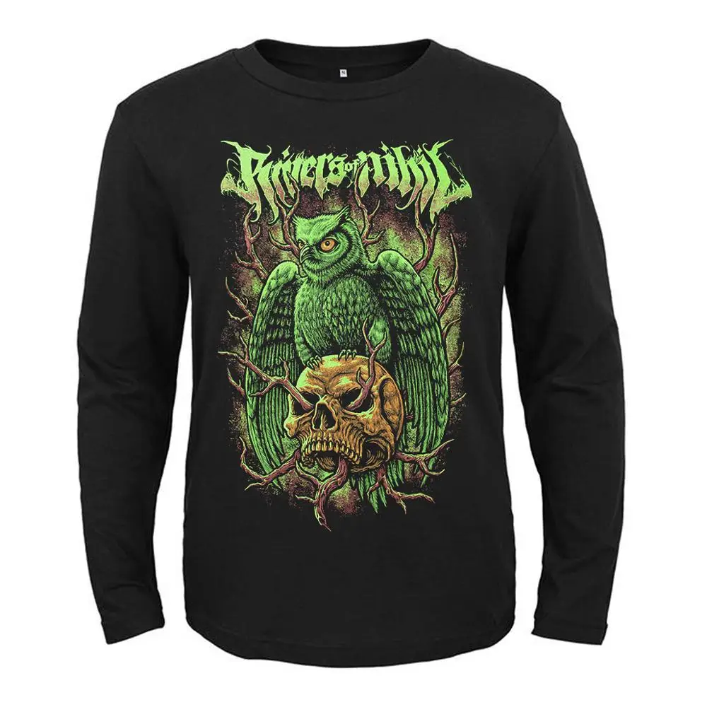 

6 designs American rock band Rivers of nihil Punk rocker men women full long sleeves shirt heavy metal black Skull tee