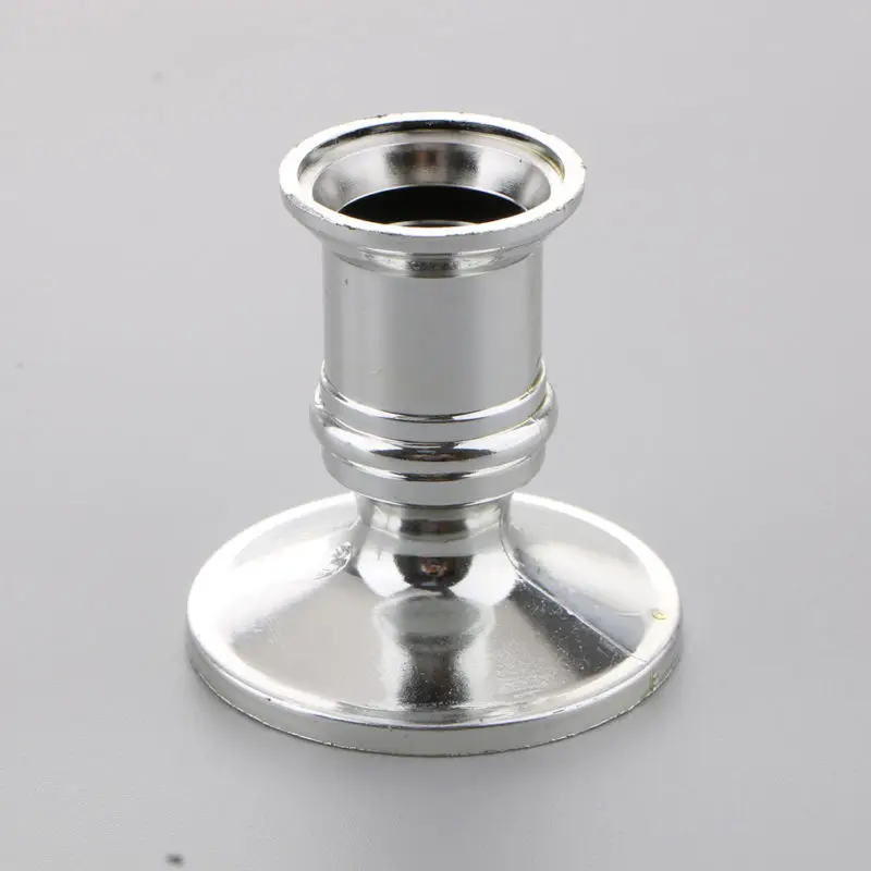 

2pcs Plastic Taper Candle Base Holders Pillar Candlestick Stand Traditional Shape For Home Party Decoration Silver Gold Optional
