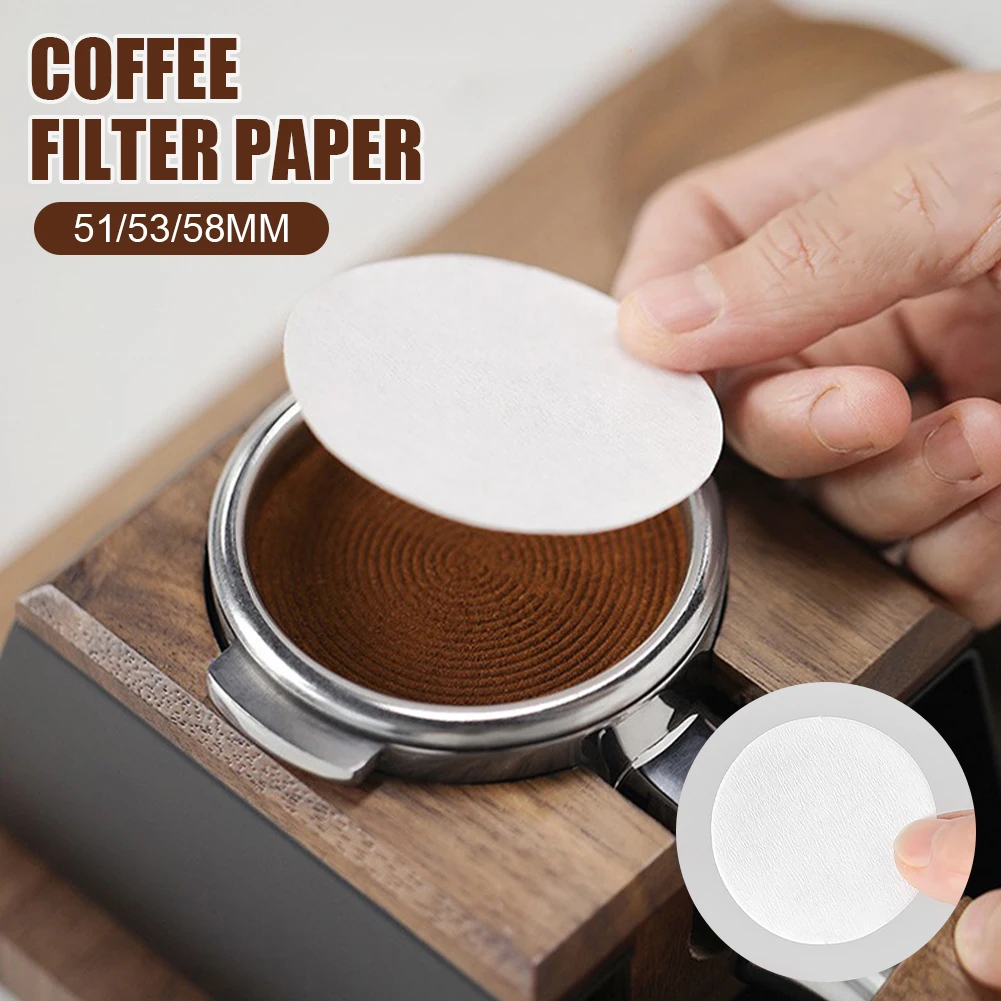 

100pcs Coffee Filter Paper 51/53/58mm Handle Powder Bowl Filter Espresso Machine Unbleached Puck Portafilter Paper for kitchen